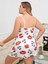 Büyük Beden Kiss Me Öpücük Desen Pamuklu Şortlu Pijama Takımı 3