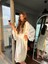 Luxury Kutulu Saten Uzun Kimono Kol Çiçek Detay Bride Lohusa Sabahlık Toka Hediyeli 5