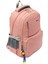 Young 51583 Pink Pembe Unisex Çok Cepli Anahtarlık Aksesuarlı Suya Dayanıklı Kapaklı Sırt Çantası 5