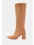 Lopez Kadın Camel Sivri Burun Kalın Topuklu Çizme 4