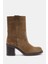 Zenda Kadın Camel Gerçek Süet Deri Kalın Topuklu Bot 5 Cm Rahat Yürüyüş İçin Şık Tasarım 1