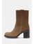 Zenda Kadın Camel Gerçek Süet Deri Kalın Topuklu Bot 5 Cm Rahat Yürüyüş İçin Şık Tasarım 3