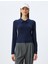 Yeni Sezon Polo Yaka Fermuarlı Dikiş Detaylı Slim Fit Uzun Kollu Tişört 3
