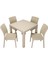 90X90 cm Rattan 4 Kişilik Kare Masa Seti Kolsuz Sandalye Bahçe Teras Takımı Oturma Grubu 1