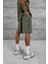 Haki Yıkamalı Oversize Şort 4