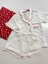 Red Love Beyaz Organik Müslin Şortlu Pijama Takım Pamuk Terletmeyen 2