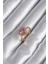 Pirinç Gold Renk Pembe Zirkon Taş Kalp Charm Model Kadın Yüzük 1