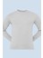Düz Gri Bisiklet Yaka Uzun Kollu Erkek Penye T-Shirt 2