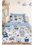 Dijital Baskılı 3D Pamuklu Yenidoğan Bebek Nevresim Takımı Bear Toy Blue 1