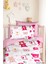 Dijital Baskılı 3D Pamuklu Yenidoğan Bebek Nevresim Takımı Bear Toy Pink 2