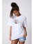 Paciencia Baskılı Oversize Pamuklu Beyaz Kadın T-Shirt 1