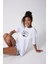 Paciencia Baskılı Oversize Pamuklu Beyaz Kadın T-Shirt 4