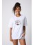 Paciencia Baskılı Oversize Pamuklu Beyaz Kadın T-Shirt 5