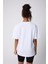 Karma Baskılı Oversize Pamuklu Beyaz Kadın T-Shirt 2