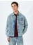 Yeni Sezon Pamuklu Uzun Kollu Kapaklı Cep Detaylı Oversize Denim Ceket 3