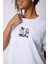 Just A Girl Yoga Tasarım Baskılı Oversize Pamuklu Beyaz Kadın T-Shirt 4