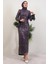 Sena Pullu Elbise Koyu Lila 3