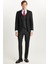 Erkek Slim Fit Siyah Esnek Likralı kumaş Sivri Yaka Yelekli Takım Elbise 5