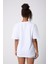 Kürek Çeken Kadın Baskılı Oversize Pamuklu Beyaz Unisex T-Shirt 2
