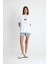 No Probllama Yazılı Lama Karikatür Baskılı Oversize Pamuklu Beyaz Unisex T-Shirt 3