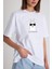 No Probllama Yazılı Lama Karikatür Baskılı Oversize Pamuklu Beyaz Unisex T-Shirt 5