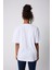Lama Karikatür Baskılı Oversize Pamuklu Beyaz Unisex T-Shirt 2