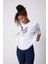 Lama Karikatür Baskılı Oversize Pamuklu Beyaz Unisex T-Shirt 4