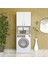 Papatya Çamaşır Makinesi Dolabı, Banyo Dolabı, 4 Raflı, Kapaklı, Beyaz Dolap 1