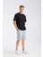 Erkek Loose Fit Yarım Kollu T-Shirt Siyah 5