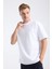 Erkek Loose Fit Yarım Kollu T-Shirt Beyaz 1