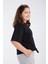 Kız Çocuk Crop Yarım Kollu T-Shirt Siyah 4