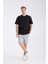 Erkek Loose Fit Yarım Kollu Kalın T-Shirt Siyah 1