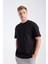 Erkek Loose Fit Yarım Kollu Kalın T-Shirt Siyah 5