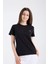 Kadın Regular Fit Yarım Kollu T-Shirt Siyah 4