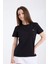 Kadın Regular Fit Yarım Kollu T-Shirt Siyah 5