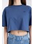 Kadın Crop Yarım Kollu T-Shirt Indigo 3