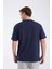 Erkek Loose Fit Yarım Kollu T-Shirt Lacivert 2