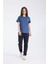 Kadın Regular Fit Yarım Kollu T-Shirt Indigo %100 Pamuk 3