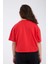 Kız Çocuk Crop Yarım Kollu T-Shirt Kırmızı %100 Pamuk 4