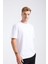 Erkek Loose Fit Yarım Kollu İnce T-Shirt Beyaz %100 Pamuk 5