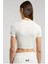 Ever Relaxed Rib Beyaz Kadın Crop Tişört 3