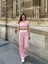 Crop Pantolon Biyeli Takım Pembe 1