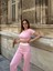 Crop Pantolon Biyeli Takım Pembe 3