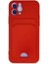 iPhone 12 Kılıf Kelvin Kartvizitli Silikon - Kırmızı - PZRCR4851-7430 1