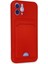 iPhone 12 Kılıf Kelvin Kartvizitli Silikon - Kırmızı - PZRCR4851-7430 2