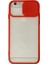 iPhone 6 Kılıf Palm Buzlu Kamera Sürgülü Silikon - Kırmızı - PZRCR8693-6357 1