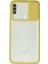 Samsung Galaxy A11 Kılıf Palm Buzlu Kamera Sürgülü Silikon - Sarı - PZRCR7755-8185 1