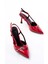İNF-2300 Kırmızı Rugan Günlük Arkası Açık Fiyonklu Topuklu Bayan Ayakkabı 3