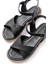 692-564 Siyah Ortopedik Taban Çapraz Tokalı Kadın Sandalet 4