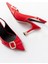 İNF-1151 Kırmızı Günlük Arkası Açık Topuklu Bayan Ayakkabı 4